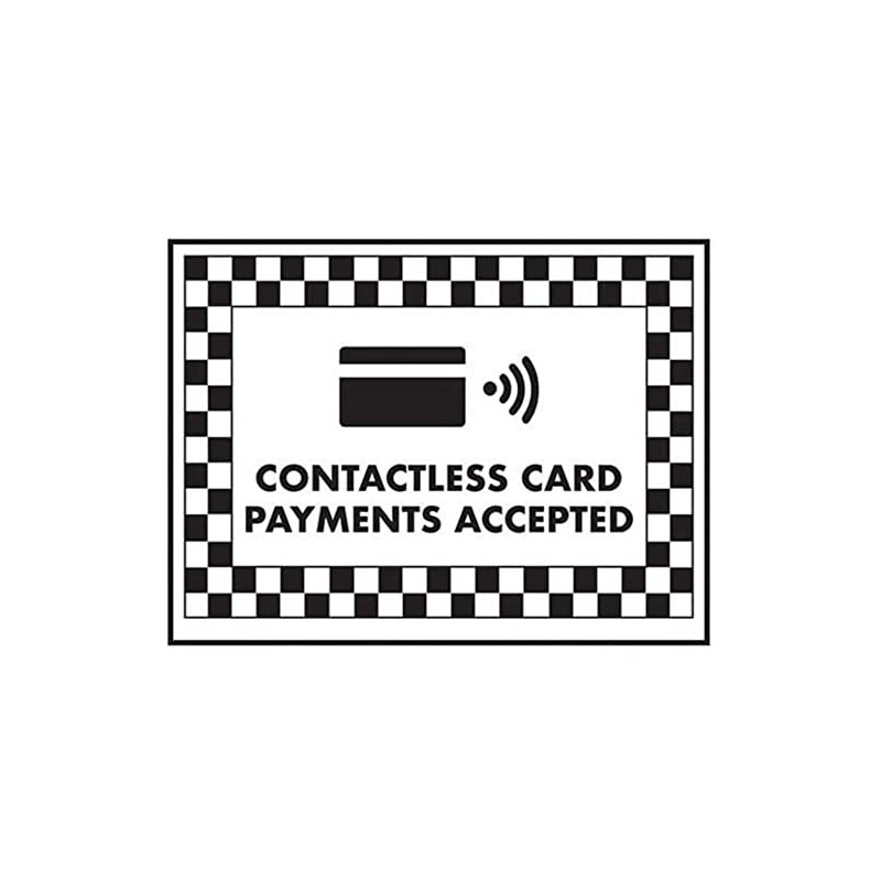 V Safety Contactless Card Payments Accepted Sign - 200mm x
