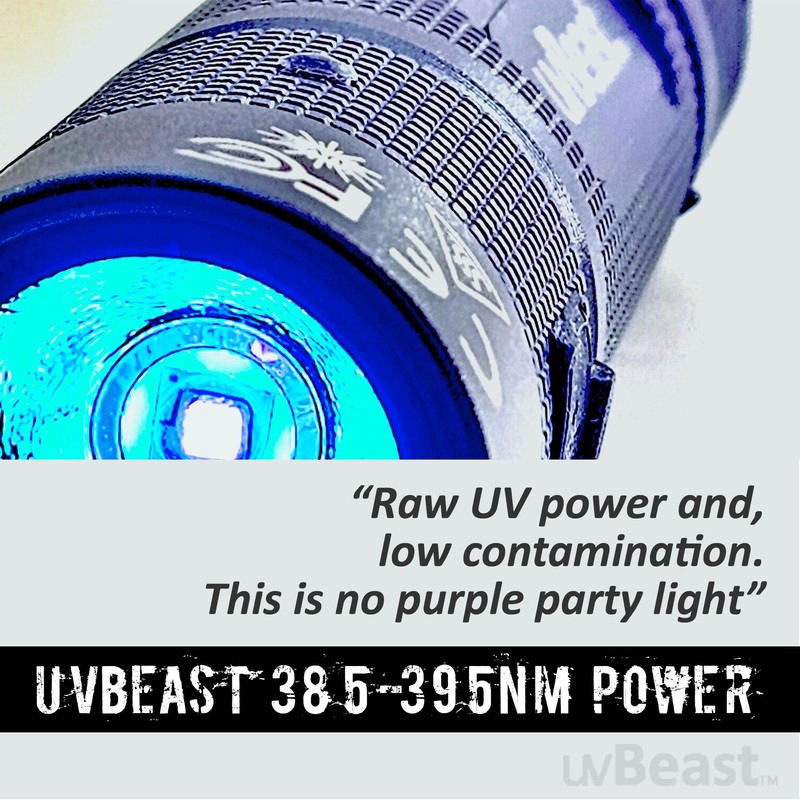 uvBeast New V3 MINI 385-395nm - Black Light UV Flashlight