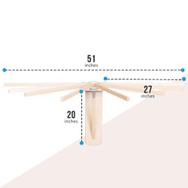 Pennsylvania Woodworks Wall Mounted Clothes Drying Rack - Heavy Duty, Collapsible Laundry Rack for Drying Clothes - Solid Maple Hardwood Foldable Drying Rack - Made in The USA (Large)