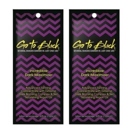 Go to Black Tanning Lotion Sachets 15ML – 2 Pack | Ultra Dark Bronzer with DHA & Skin-Nourishing Oils | Indoor & Outdoor Sunbed Tanning Accelerator