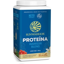 Sunwarrior Warrior Blend Proteína Vegana Orgánica en Polvo Proteina Vegetal con BCAA, Aminoácidos y Proteína de Chícharo y Baya de Goji Sin Gluten, Soja, Lácteos, Sintéticos ni Transgenicos 30 Porciones, Vainilla