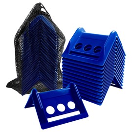 24 Pack 4" Flatbed Edge Protectors with Carrying Case, 4" Winch Ratchet Straps Plastic Corner Protectors for Flatbed Cargo Load (Blue)