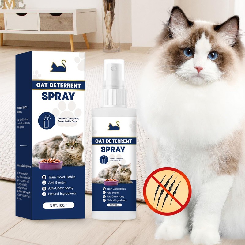 Roseye Cat Deterrent Spray for Indoor, Natural Boundary Aid, 100ml-