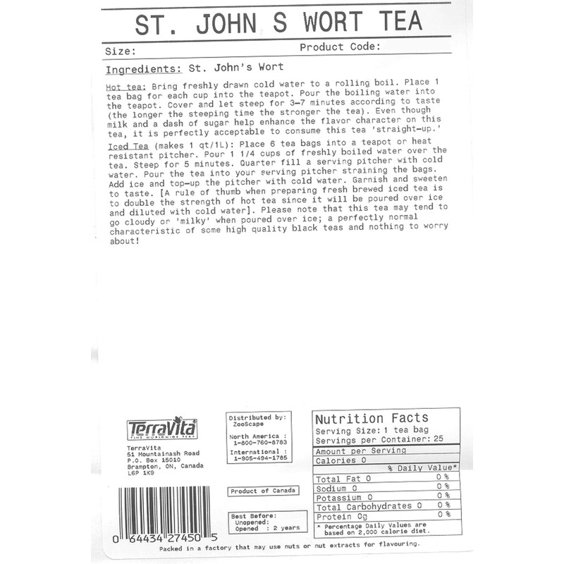 St. John's Wort Tea (Loose) (4 oz, ZIN: 427452)
