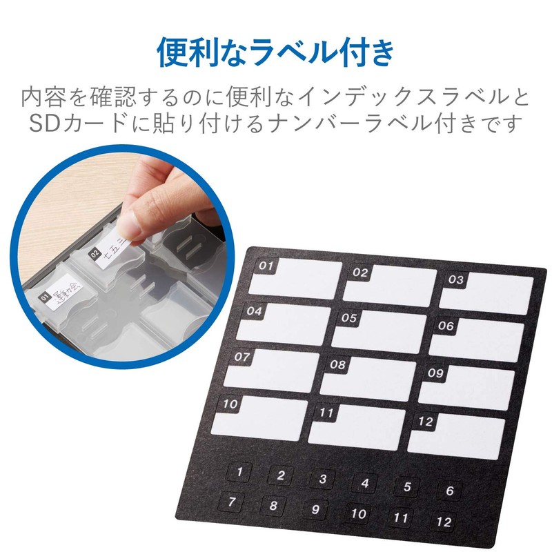 Elecom SD CMC-06NSD12 SD Case, Storage of 12