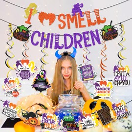 I Smell Children Banner Hocus Pocus Halloween Decorations Hocus Pocus Party Decorations Hocus Pocus Birthday Decorations for Hocus Pocus Trunk or Treat Car Decorations