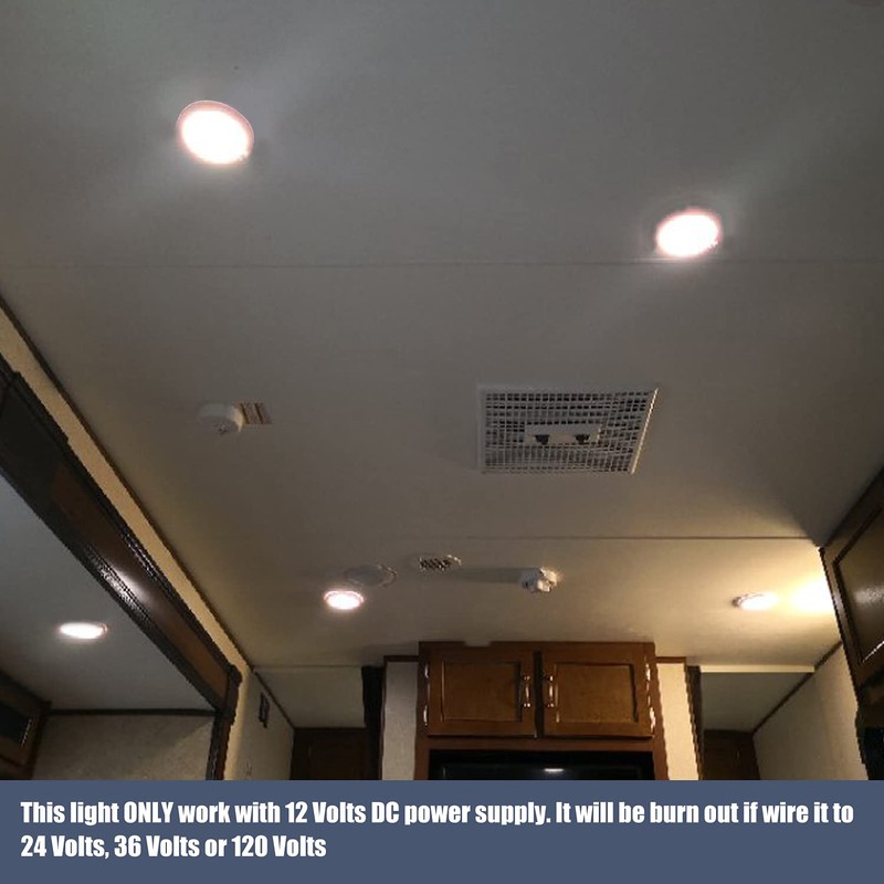 Facon 5" LED RV Interior Dome Light - 3Pack 12V