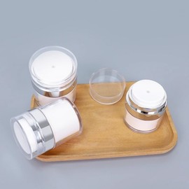 White Cosmetic Empty Bottle Travel Refill Pump Cream Container Container 30ml 3ea