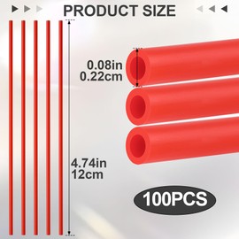 Winsyison 100pcs Spray Can Straws, PP Can Sprayer Replacement Straws, 4.7in Sprayer Nozzle Extension Tubes for Paint Cleaner Lubricant Oil Narrow Space- Red