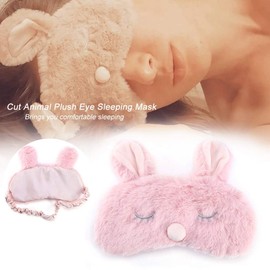 Antifaz para Dormir, 3D, Lindo, Esponjoso, de Dibujos Animados, Antifaz para Dormir, Suave Y Cómodo, para Mujeres, Hombres, Niñas, Niños, Siesta Nocturna, Viajes, Meditación,(Conejo rosa)