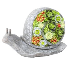 Ovewios Solar Garden Statues Snails Figurine with Succulent and LED Lights - Garden Snails Statues Decorations for Yard, Outside, Patio, Balcony - Gardening Housewarming Birthday Gifts