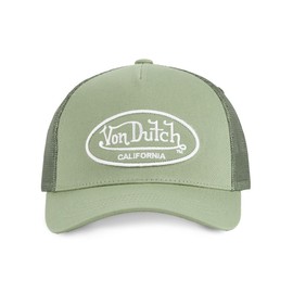 Von Dutch Men's & Women's Adjustable Cap, LOF Trucker Cap, Adjustable with Strapback, Light Khaki Green, One Size