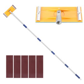 Pole Sander For Drywall,Sanding Pole,31-74-inch Manual Hand Drywall Sander with Extension Pole. Perfect for Painting, Complete with 5pcs Sanding Sheets (60, 100, 180, 240 ，320Grit)