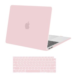 MOSISO Compatible with MacBook Air 13 inch Case 2022 2021 2020 2019 2018 Release A2337 M1 A2179 A1932 Touch ID, Plastic Hard Shell Cover&Keyboard Cover for MacBook Air 13.3 inch Case, Rose Quartz