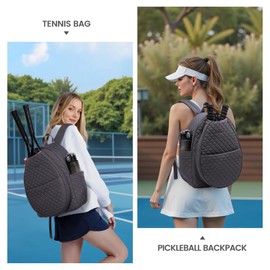 Sucipi Tennis Bags for Women, Lightweight Quilted Tennis Racket Bag, Large Capacity Tennis Backpack for Tennis Racquet, Pickleball Paddles, Badminton