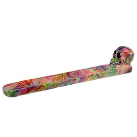 Puckator Marble Effect Skull Incense Holder - Rainbow 24cm