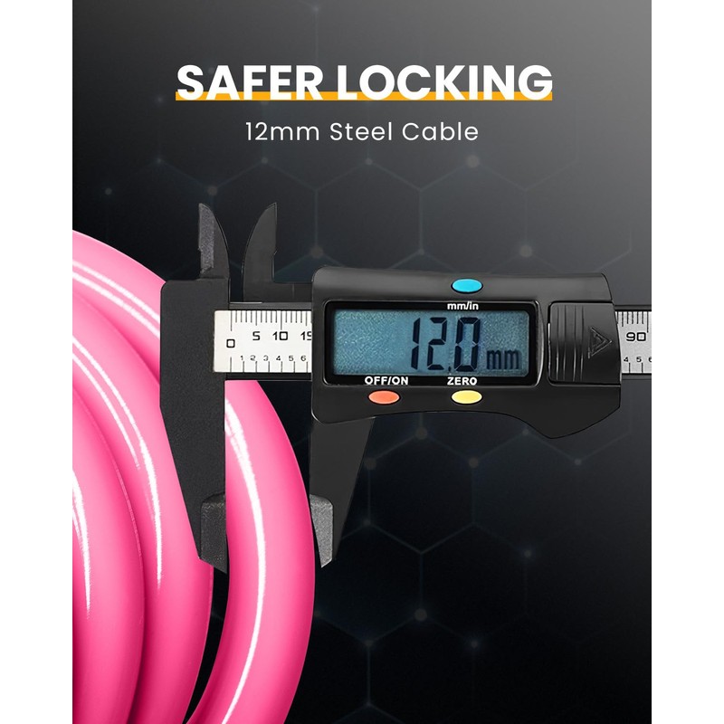 Everyfun Bike Lock Cable with Combination,High Security 5-Digit Resettable Combination