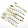 JASHII 24-Piece 304 Stainless Steel Luxury Matte Champagne Gold Silverware