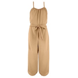Girls Sleeveless Jumpsuit 8809, brown