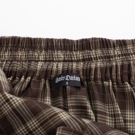 Women Vintage Tartan Skirt Elastic Waist Maxi Plaid Skirt Medieval Retro Christmas A-Line Party Swing Skirt Coffee L