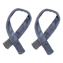 TOVINANNA 2pcs Cotton Hair Salon Headbands Grey Stretch Turban Wraps for Barber Makeup Spa Face Washing Durable Elastic Head Towel for Hair Dyeing Use