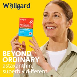 Wellgard Vegan 8mg Astaxanthin Supplement - Natural Astaxanthin, Not Synthetic, High-Strength Astaxanthin with Vitamin D3