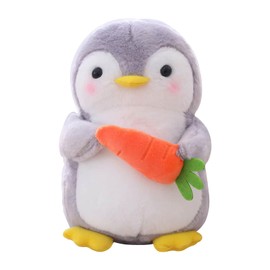 9.8 inch Penguin Plush Toy, Cute Penguin Plush Stuffed Animal Plush Doll Christmas Birthday Gift, Kawaii Plush Penguin Doll Hugging Pillow Penguin Stuff Plush Doll Plushies Throw Pillow (Carrot)