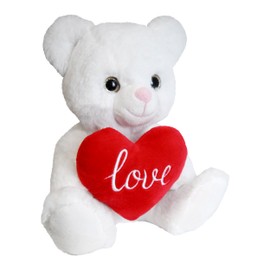 Eurowrap 8" Plush Love Teddy Bear Toy - Red/White - Soft Plush Toy - Perfect for Valentines Day, Gifts, Birthdays, Christmas, Loved Ones - Valentines Day Teddy