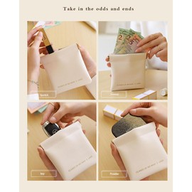 Cosmetic Pouch, Travel Cosmetic Bag, Small Cosmetic Bags, Makeup Pouch Set, Lipstick Pouch, Waterproof Cosmetic Bag Leather Portable Makeup Pouch Organizer Multifunctional Makeup Brush Bag for Women