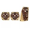 1clickautoacc 3 Pcs Wood Grain Gold Manual Car/Suv Brake Gas