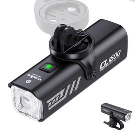 TOWILD CL1600 Bike Lights for Night Riding,1600 Lumen Bike Light,Compatible with Garmin/Gopro Mount,5000mAh Rechargeable Battery,Bike Front Light for Cyclists