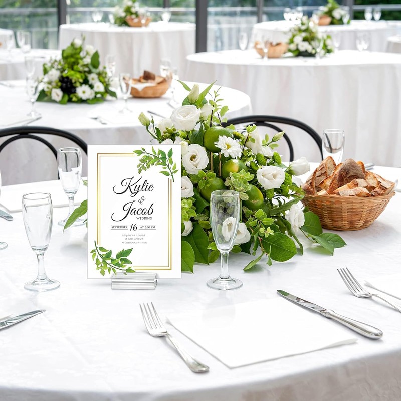 12 Pieces Acrylic Stands Clear Place Card Holders , Card