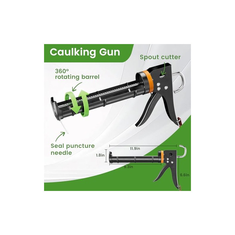 Professional Caulk Gun Kit with Caulk Remover & Silicone Sealant