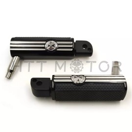 HONGK Defiance Footpegs Black Anodized passenger 2018-later Softail Fat Boy Fat Bob