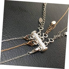 TEHAUX 8pcs Silver Lock Clasp for Multi-Strand Jewelry Making Necklace Bracelet Connector Easy to Use for Layered Accessory Combinations