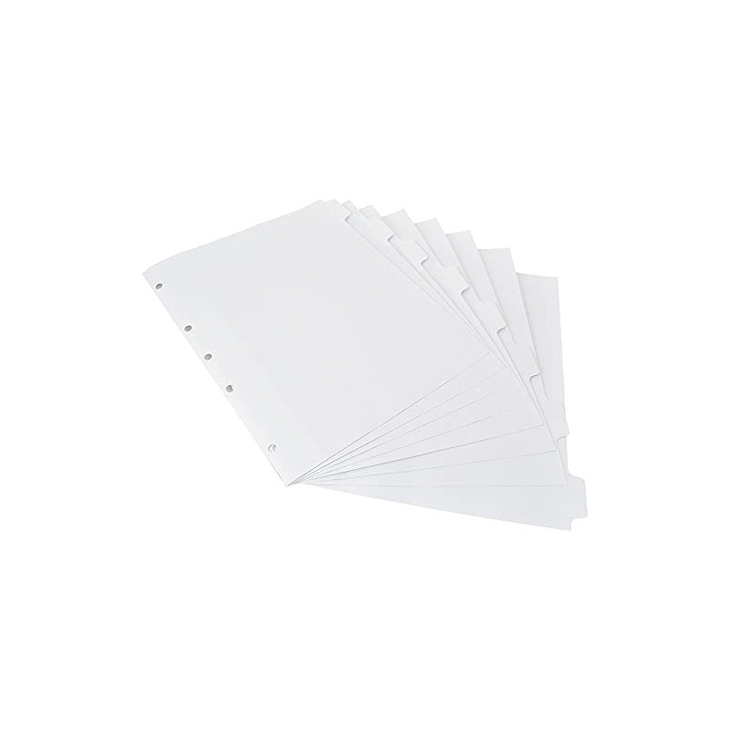 ACCO Wilson Jones Separadores de Carpeta Borrables, Color Blanco, 8