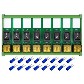 DIN Rail Mount Rocker Switch Module, 10Amp 250VAC/50VDC (8 Channel)