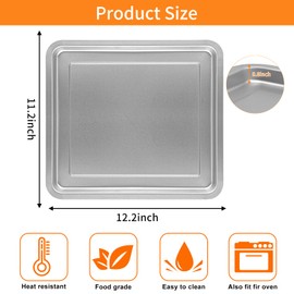 GWYSY Air Fryer Replacement Parts for Emeril Lagasse 26 QT Extra Large Air Fryer, 12.2''×11.2'' Stainless Steel Air Fryer Tray Grill Pan Accessories Grill Plate Crisper Plate Rack