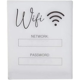 WiFi Sign Board, Chalkboard Style, Board Freestanding Centerpiece Decor White, Home and Store Display (No Base)