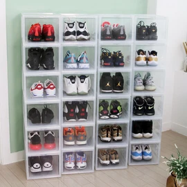 M Living Shoe Carry Premium Shoe Storage Shoe Organizer Organizer Transparent, 04. Side Door-Black / 엠리빙 슈캐리 프리미엄 신발보관함 신발 정리대 정리함 투명, 04.사이드도어-블랙