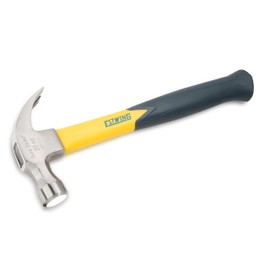 ESTWING Sure Strike Hammer - 20 oz Curved Claw Hammer with Smooth Face & Fiberglass Handle - MRF20C