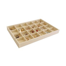 Beige Velvet Jewelry Display Box Tray Pendant Necklace Stackable Trade Show Store Multi Function (Pendants)