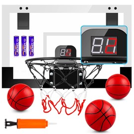 TREYWELL Indoor Basketball Hoop Fan Backboards for Teens and Adults Door Room Mini Hoop with Electronic Scoreboard, 3 Balls and Batteries, Toys for 8 9 10 11 12