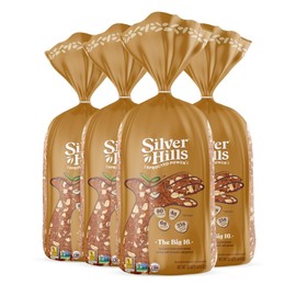 Silver Hills The Big 16 Bread, Low Fat Bread, Made with Organic Sprouted Grains, Non-GMO (4 pack, 22 oz. each)