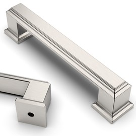 Asidrama 5 Pack 3.75 Inch(96mm) Brushed Satin Nickel Kitchen Cabinet Handles Cabinet Pulls Kitchen Cabinet Hardware for Cupboard Drawer Pulls