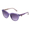 Betsey Johnson Women's Serpentine Cat Eye Sunglasses, Purple Crystal with