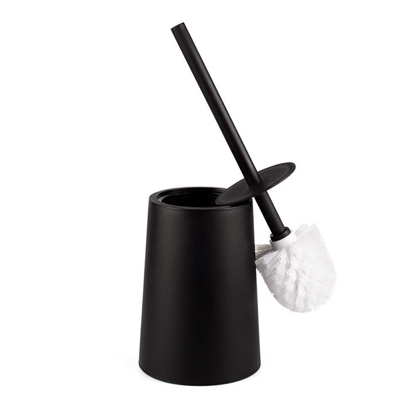Santrue Toilet Brush and Holder Set Black for Bathroom Modern