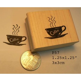 dragonflylaser Coffee cup rubber stamp P57