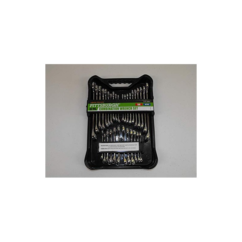 32 Piece SAE and Metric Fully Polished Combination Wrench Set