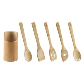 Metaltex 589725000 Bamboo Kitchen Utensil Set 5 Pieces 30 cm in Container